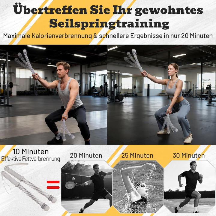 Weighted Battle Rope Ohne Seil - Verstellbare Battle Ropes für Zuhause, leises Seilloses Battle Rope