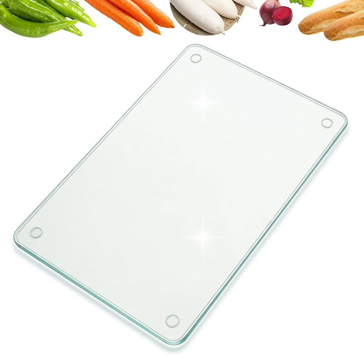 Schneidebrett Glas 40x30, Kratzfeste Glasschneidebrett, Hygienisches Schneidebrett aus Gehärtetem Gl