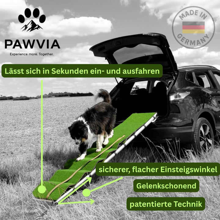 Extra Lange Hunderampe – 2,6 m Teleskop-Rampe aus Aluminium – Gelenkschonender Einstieg für grosse H