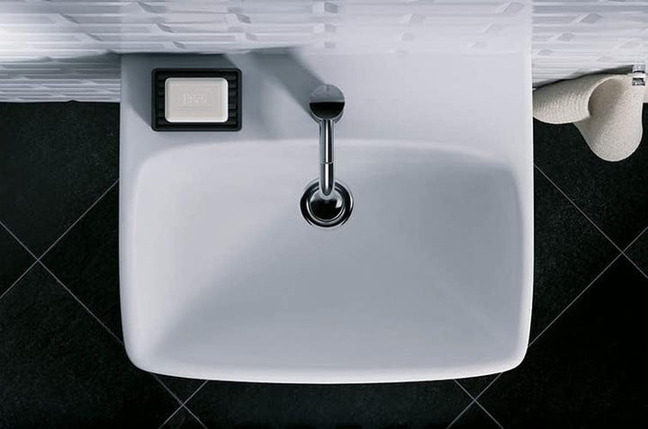 VBChome Aufsatzwaschbecken 60x46 cm Weiss Aufsatzwaschbecken mit Loch mit Überlauf EIN Waschbecken z