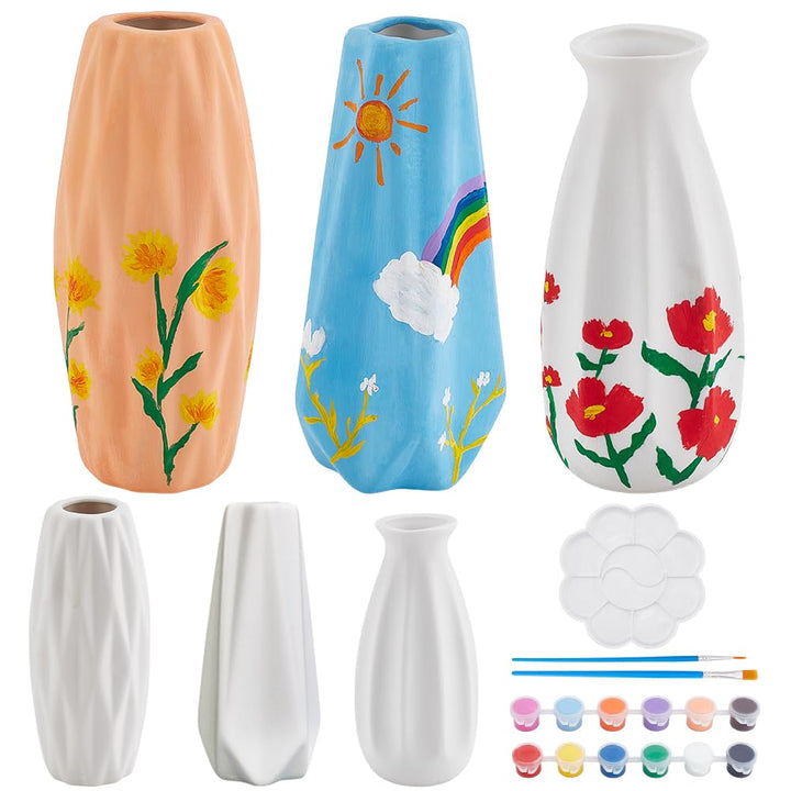 WEBEEDY 3 Set Vase Töpfermalset Bemale Deine Eigene Vase Keramikmalset Für Erwachsene Unbemalte Vase