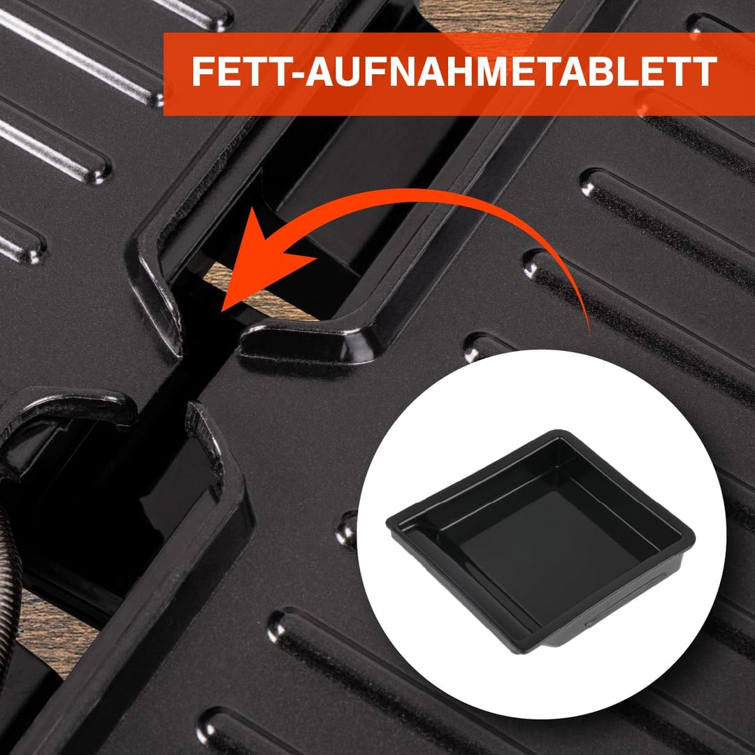 Kontaktgrill 2-in-1 – Kontakt- & Flächengrill mit Temperaturregelung – Antihaftplatten, Edelstahlgeh