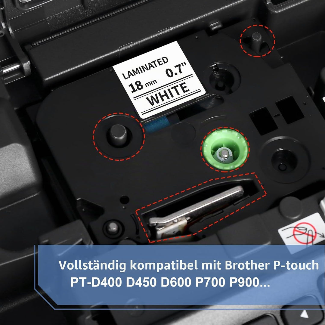 MarkField Kompatibel Schriftband Ersatz für Brother P-Touch TZ TZe-241 18mm 0,7 Laminated Etikettenb