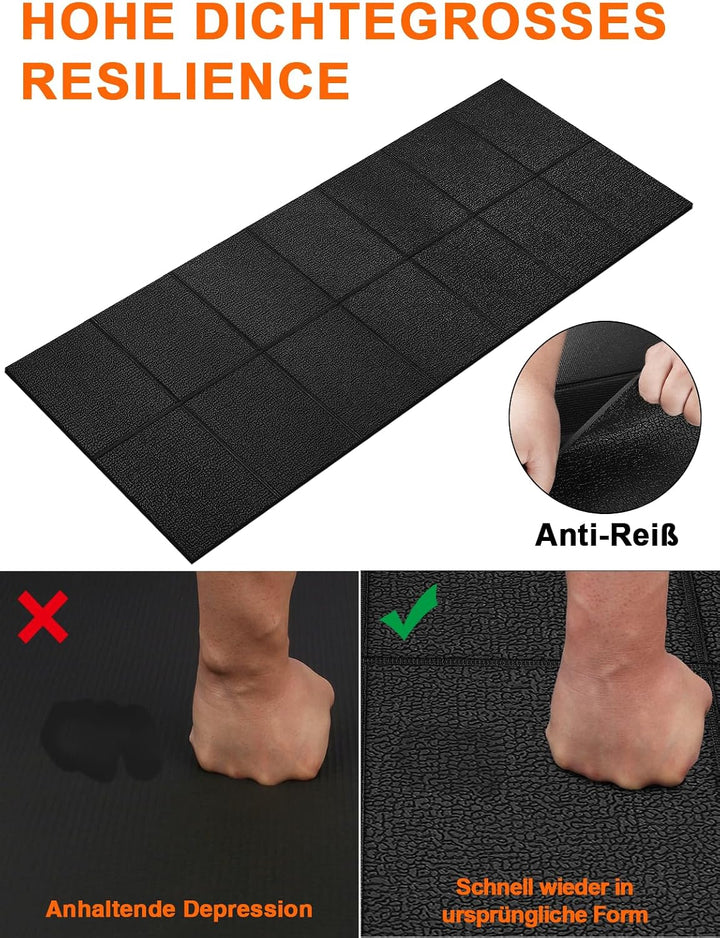 Faltbare Bodenschutzmatte Fitness Unterlegmatte für Fitnessgeräte, 140cmx65cm/160x75cm/180x80cm,6mm
