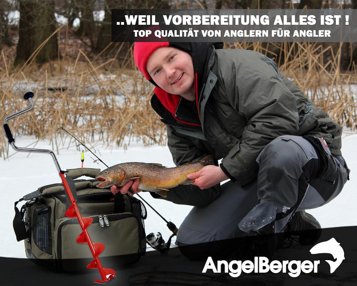 Angel-Berger Höhenverstellbarer Eisbohrer zum Eisangeln