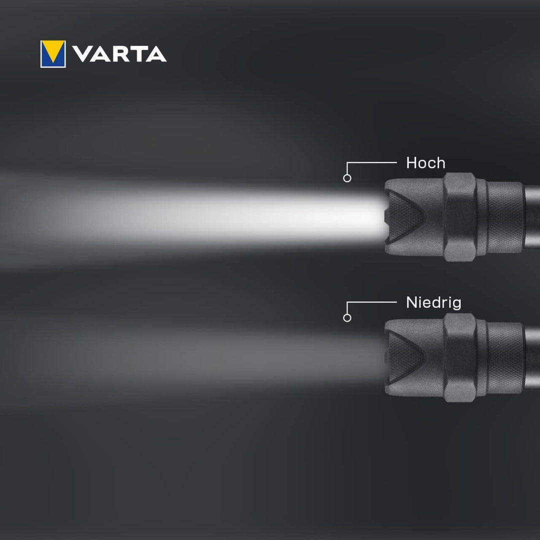 VARTA Taschenlampe LED 6 Watt inkl. 6x AA Batterien, Indestructible F30 Pro Leuchte, Lampe, Arbeitsl