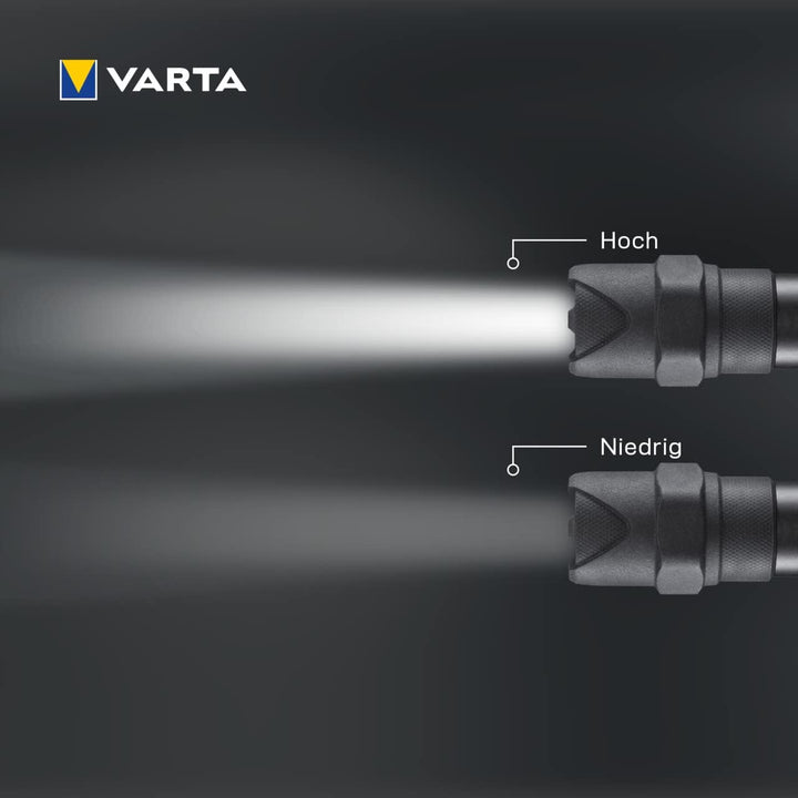 VARTA Taschenlampe LED 6 Watt inkl. 6x AA Batterien, Indestructible F30 Pro Leuchte, Lampe, Arbeitsl