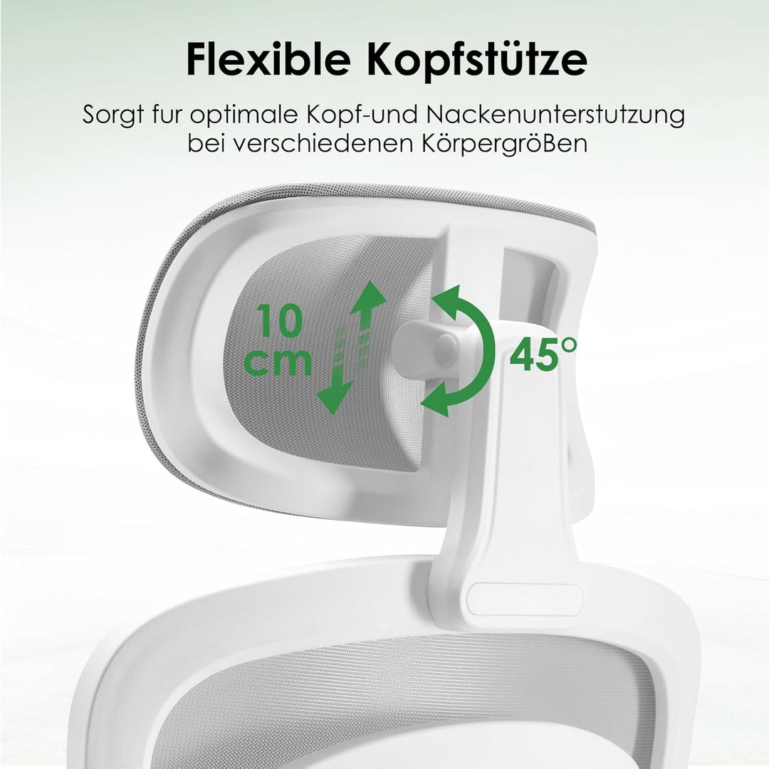Farini Schreibtischstuhl mit Kleiderständer Bürostuhl Ergonomisch mit Verstellbarer Kopfstütze, Offi