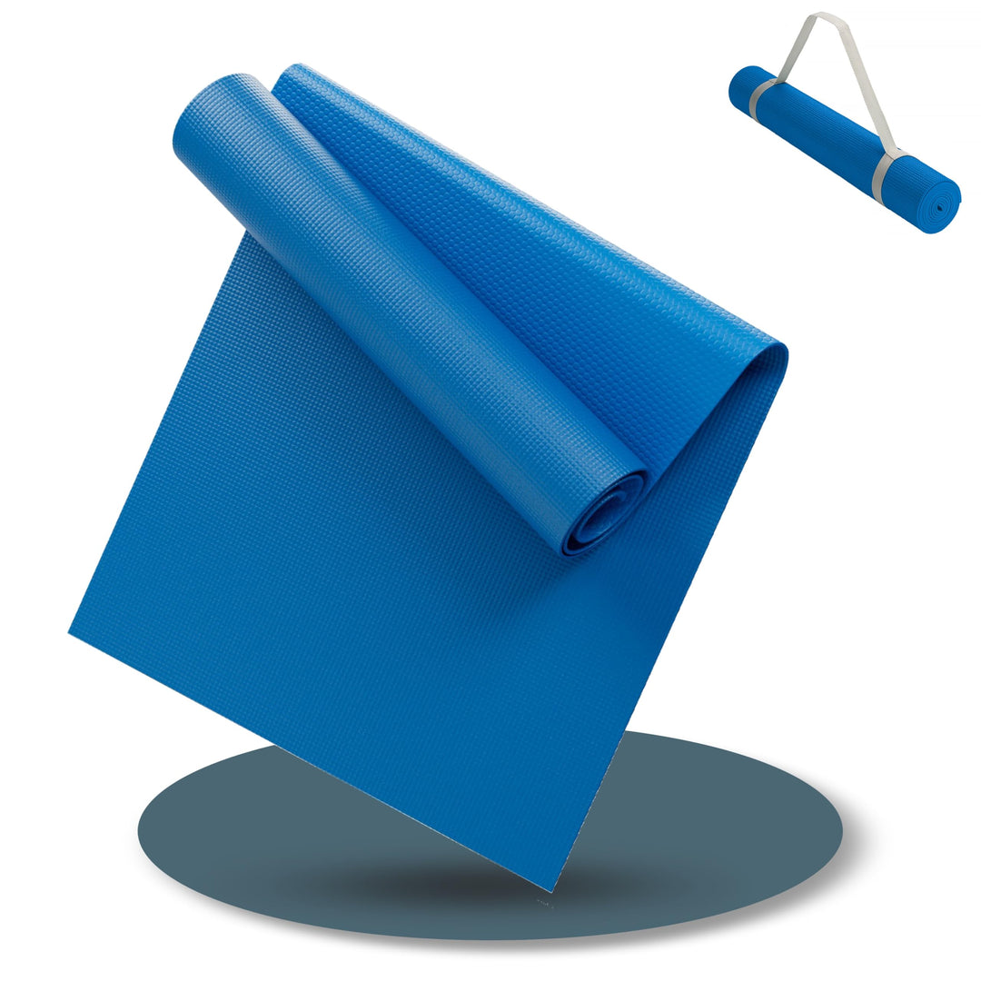 LILENO SPORTS Yoga Matte (180x60cm) inkl. Tragegurt - Sport und Yogamatte extra rutschfest in 4 mm D
