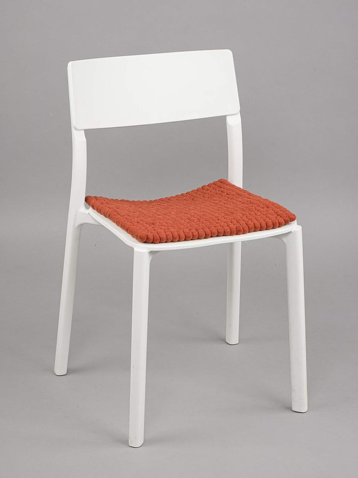 myfelt Filzkugel-Sitzauflage Stuhlauflage - Lora - quadratisch, 36x36 cm, Rostrot, Rostrot