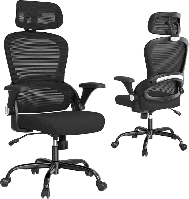 TRALT Ergonomischer Bürostuhl - Schreibtischstuhl mit Verstellbare Kopfstütze Höhenverstellbarer Bür