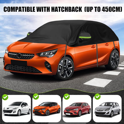 Autoabdeckung Wasserdicht Schrägheck Universalmodell, Halbgarage Ersatz für Fiat 500, Opel Corsa D,