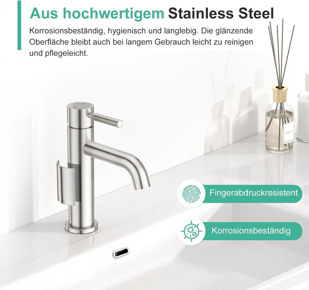 CREA Waschtischarmatur Bad für Waschbecken, Waschtisch Armatur Wasserhahn Bad Waschbeckenarmatur Bad