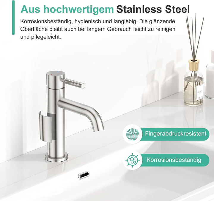 CREA Waschtischarmatur Bad für Waschbecken, Waschtisch Armatur Wasserhahn Bad Waschbeckenarmatur Bad
