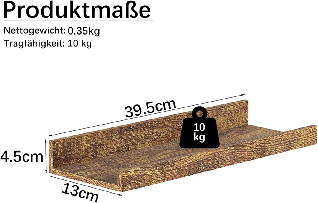 16er Set Wandbrett Kleines Holz Wandregal Schwebend Schmal Regalboden, Regalbrett Wand Regal zum Auf