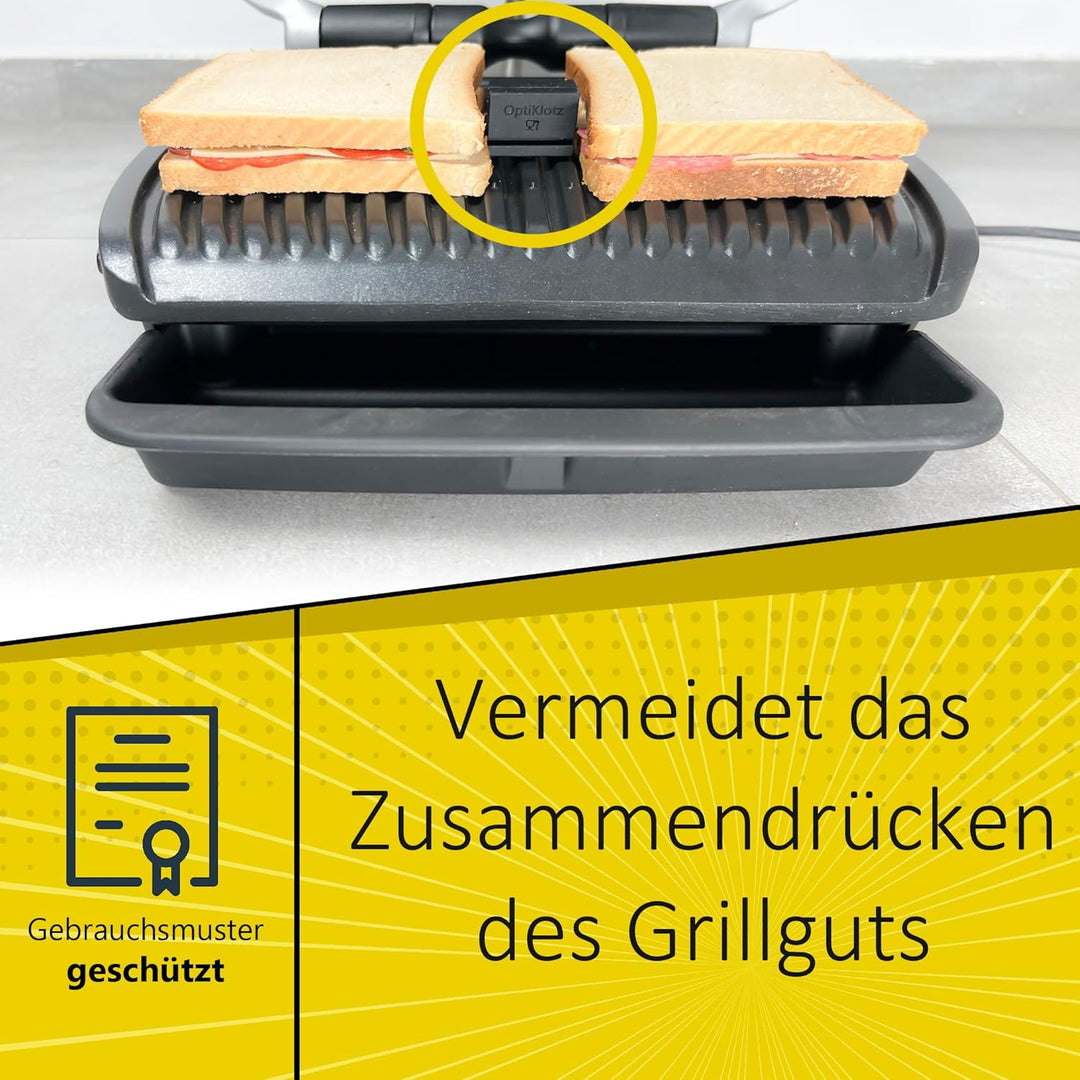 OptiKlotz - Das Original, Abstandshalter aus Lebensmittelechtem Silikon kompatibel mit Tefal Optigri