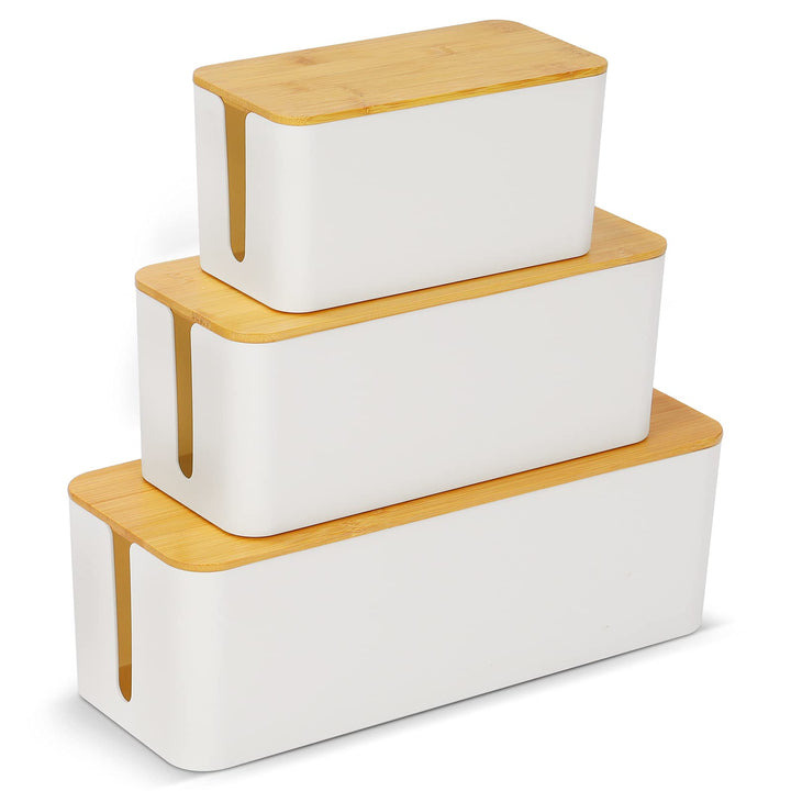 3 Stück Kabelbox, Kabelmanagement Box zum Verstecken und verbergen Sie Steckdosenleisten und Kabel,
