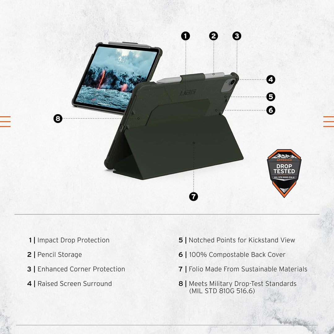 Urban Armor Gear Outback-Bio Case Apple iPad 10.2 Hülle (2021/2020 / 2019) biologisch abbaubar [Case