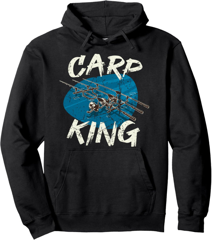 Carp King Rod Pod auf Wasser für Angler | Karpfenangeln Pullover Hoodie