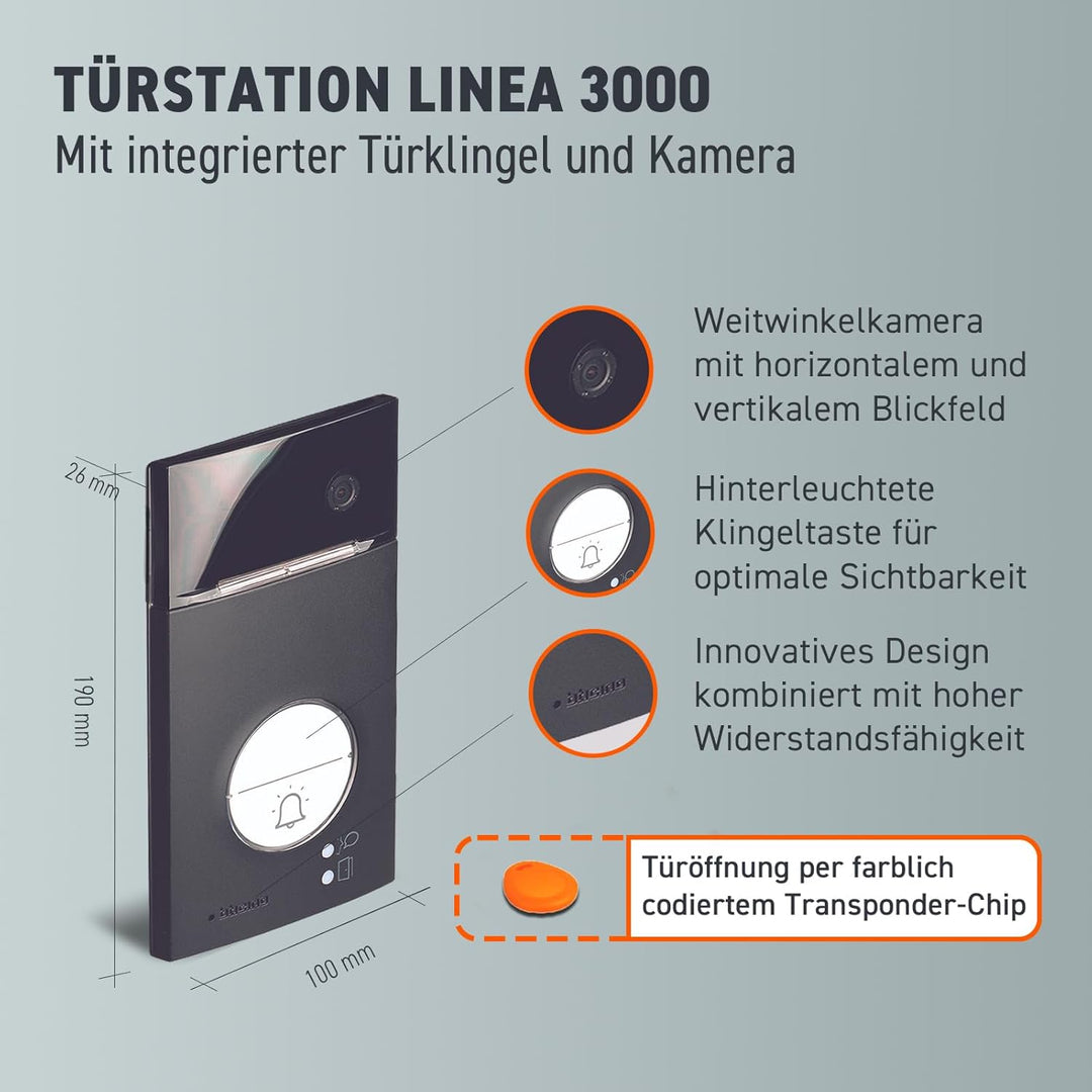 BTICINO, Flex ONE 2-Draht Videosprechanlagen WLAN Set, Classe 300 X13E mit 7" Touchscreen, 105° Weit