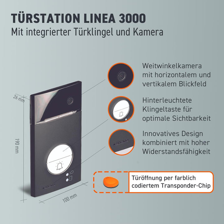 BTICINO, Flex ONE 2-Draht Videosprechanlagen WLAN Set, Classe 300 X13E mit 7" Touchscreen, 105° Weit