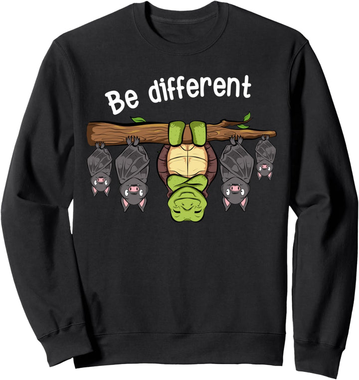 Be different Schildkröte und Fledermäuse Sweatshirt