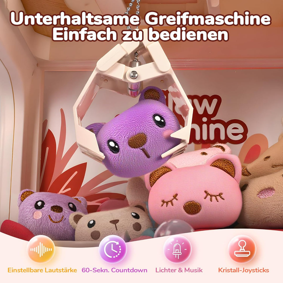 cossy Greifautomat, Greifautomat Kinder mit Licht und Musik, Süsser Kaninchen Candy Grabber mit 24 S