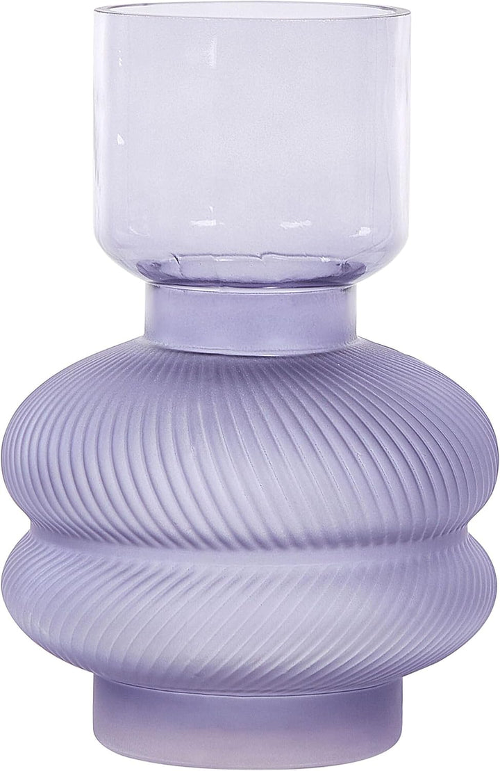 Deko Blumenvase Glas violett 24 cm organische Form mit schmalem Hals Rodia