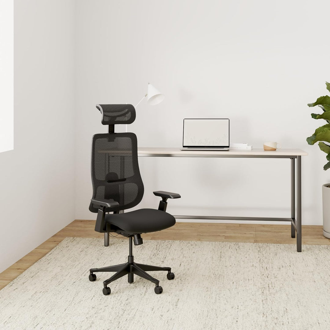 VALKENSTOL M5 Bürostuhl Ergonomisch - Höhenverstellbare Rückenlehne, Polster-Sitz - Ergonomischer Bü