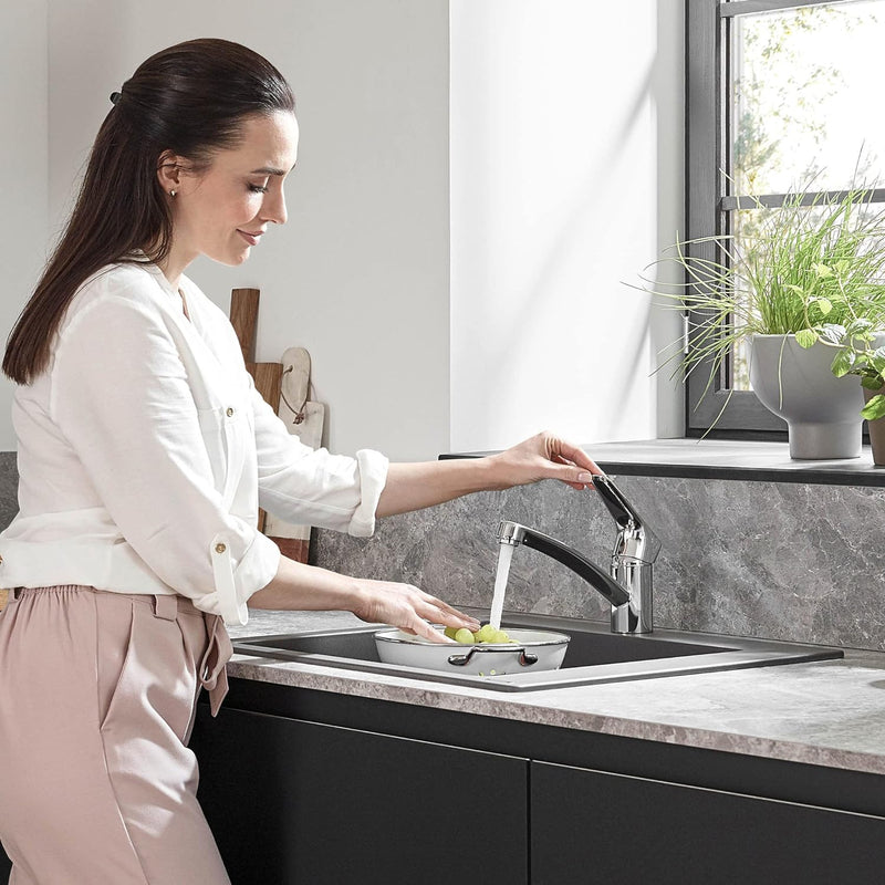 hansgrohe Küchenarmatur MyCube, Wasserhahn Küche mit Auslauf Höhe 120 mm, wassersparend, 360° drehba