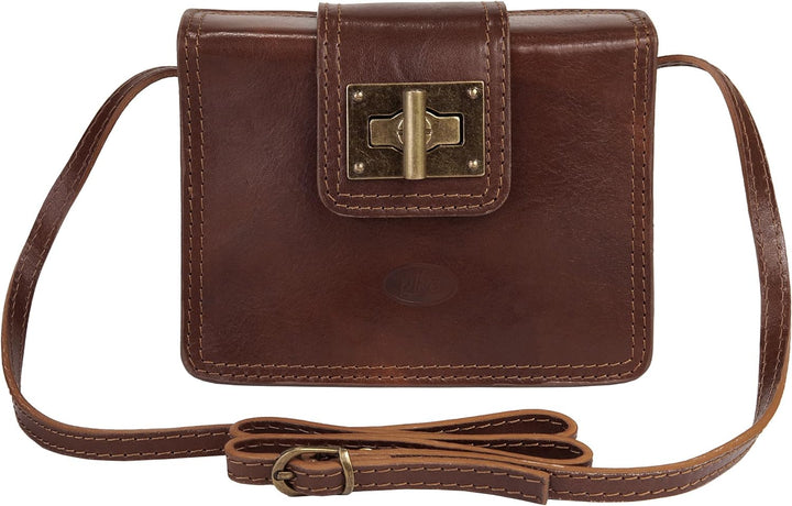 piké Umhängetasche braun echt Leder Damen - 016417