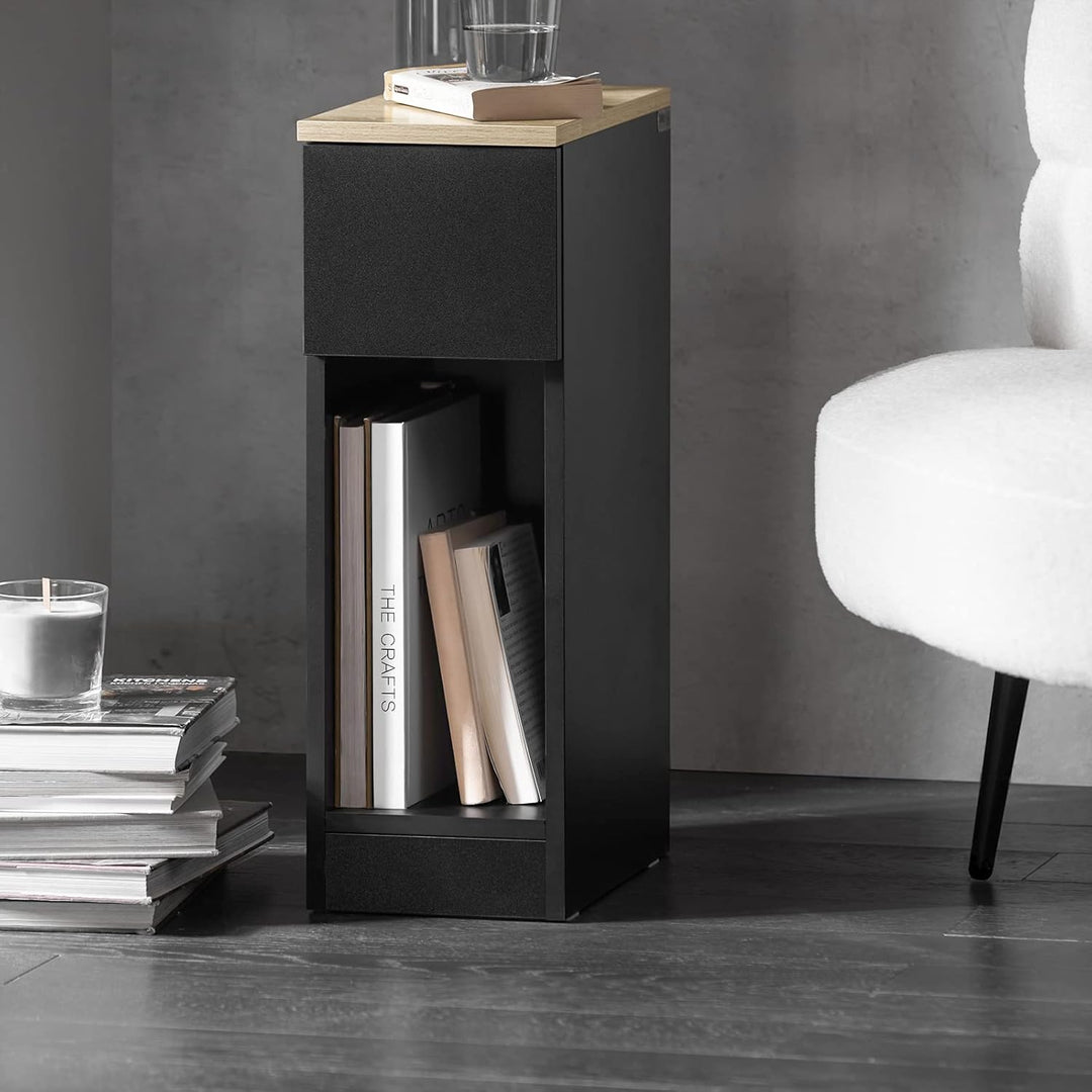 SoBuy FBT111-SCH Nachttisch mit Schublade für Boxspringbett Sofatisch Beistelltisch schmal Telefonti