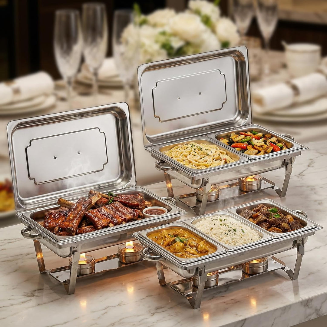 Chafing Dishes für Buffet 9 QT 4er Pack 7 Behälter, [Behälter in verschiedenen Grössen] Catering-Cha