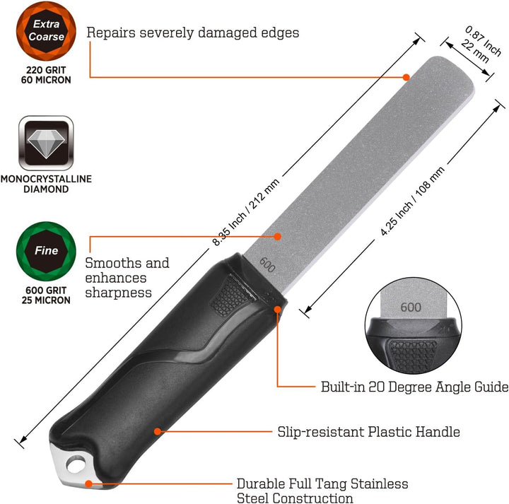 SHARPAL 120N Diamant-Schleifstein mit doppelter Körnung zum Schärfen von Messern Jagd Outdoor Messer