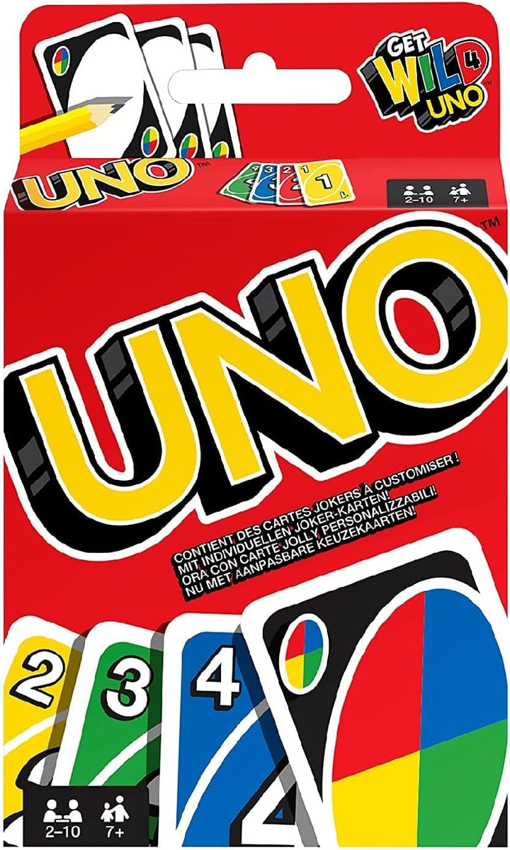 Spar-Set - 4 Verschiedene Kartenspiele-Set: UNO, Skip BO, Phase 10 und DOS,