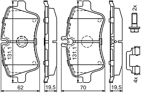 Bosch BP274 Bremsbeläge - Vorderachse - ECE-R90 Zertifizierung - vier Bremsbeläge pro Set