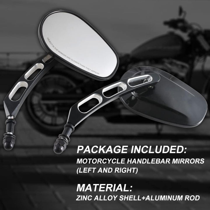 KATUR Motorrad 8 mm 10 mm Lenkerendspiegel, Rückspiegel, Motorrad, schwarzer Randschnitt, Rückseiten