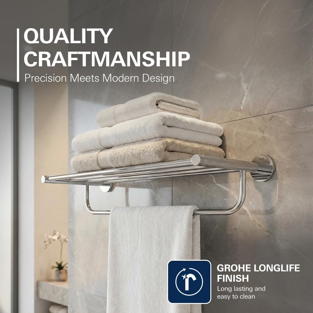 GROHE Essentials | Badaccessoires - Badetuchhalter | mit Ablage | 40800001