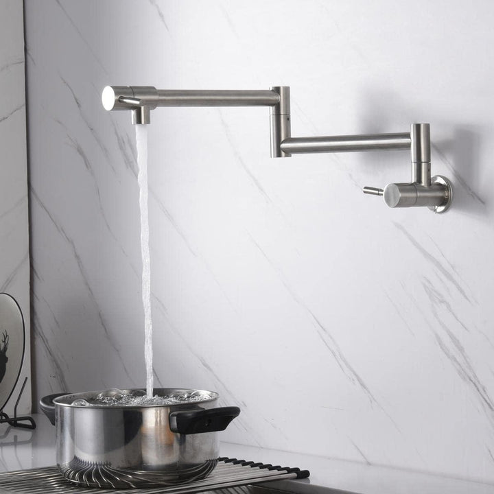 HomeLava Faltbar Wasserhahn Küche Wandmontage Topffüller Spültischarmatur Einhand Küchenarmatur Kalt