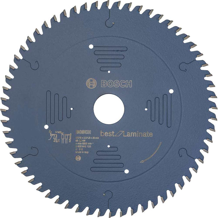 Bosch Professional 2608642133 Kreissägeblatt Best for Laminate 216 x 30 x 2.5/1.8 mm Z60TR-F, 216 x