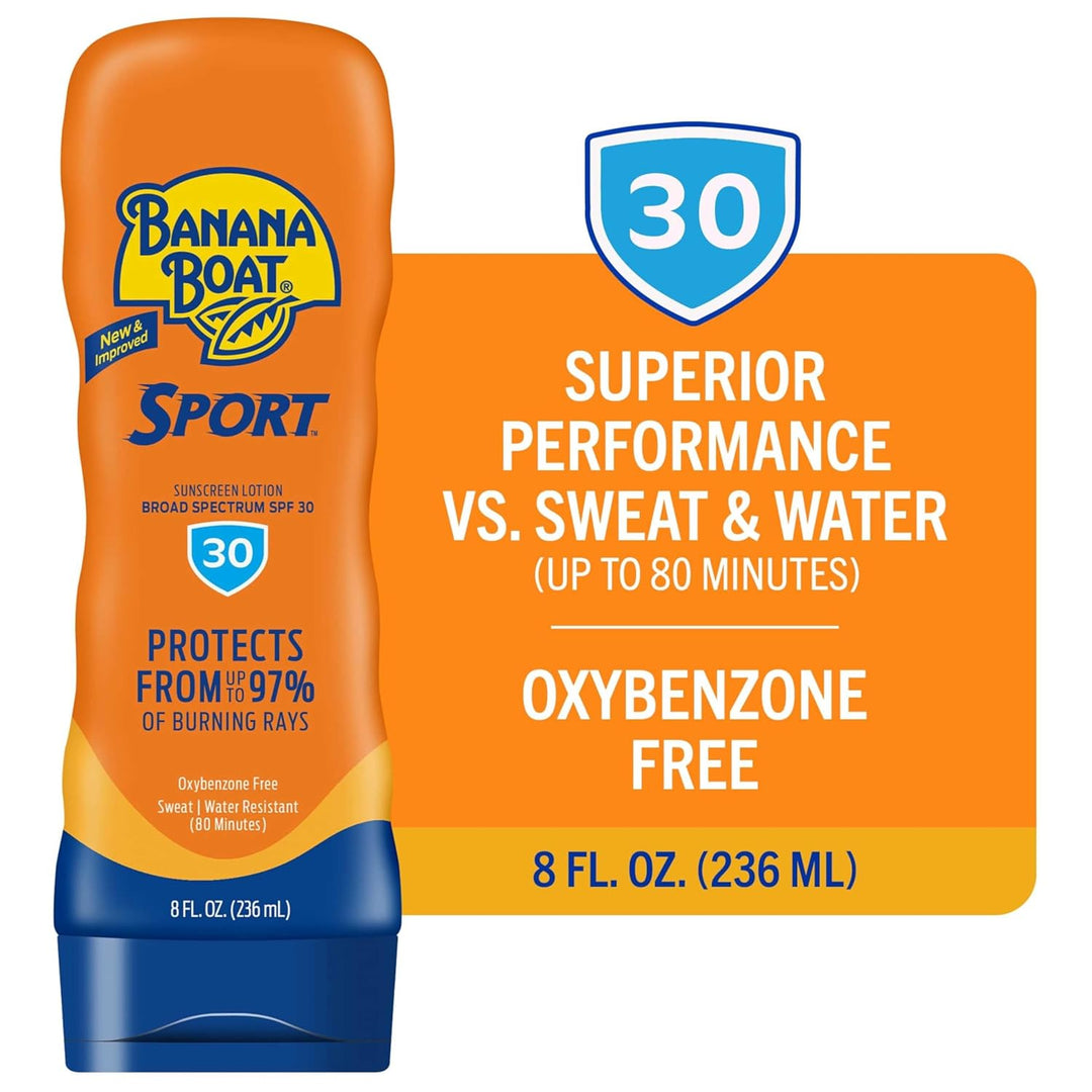 Banana Boat Sport Performance Sonnenschutz Lotion SPF 30, 8 Unze 30 LSF 236 ml (1er Pack), 30 LSF 23