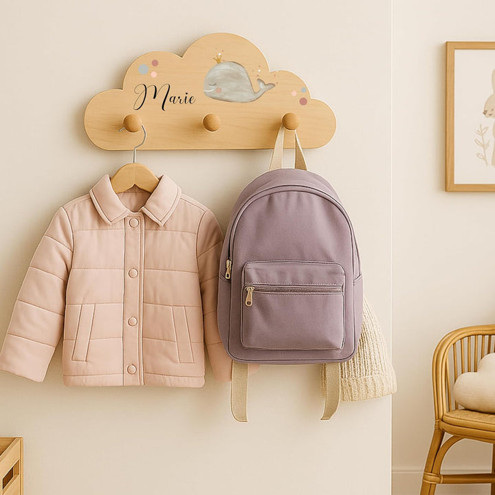 EmiliaLotte Kindergarderobe Personalisiert mit Wunschname I Garderobe Kinder aus Holz - Verschiedene