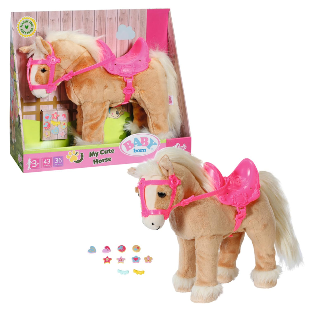 BABY born Zapf Creation 835203 My Cute Horse-Eletronisches Plüschpferd mit Lauf-und Soundfunktion, S