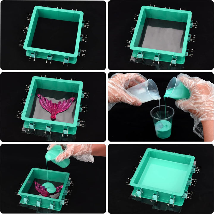 Silikon Kautschuk - 2kg/1.9L Flüssig Silikon mit Verstellbares Formgehäuse für Silikonform Herstellu