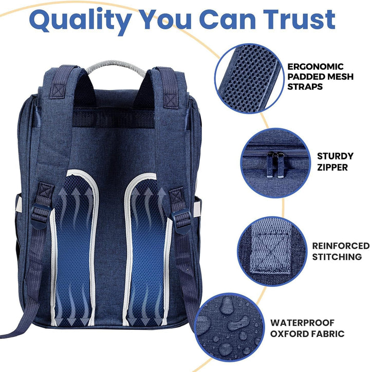 PILLANI Babywickeltaschen-Rucksack, grosse Tasche für Jungen und Mädchen, wasserdichter Wickelrucksa
