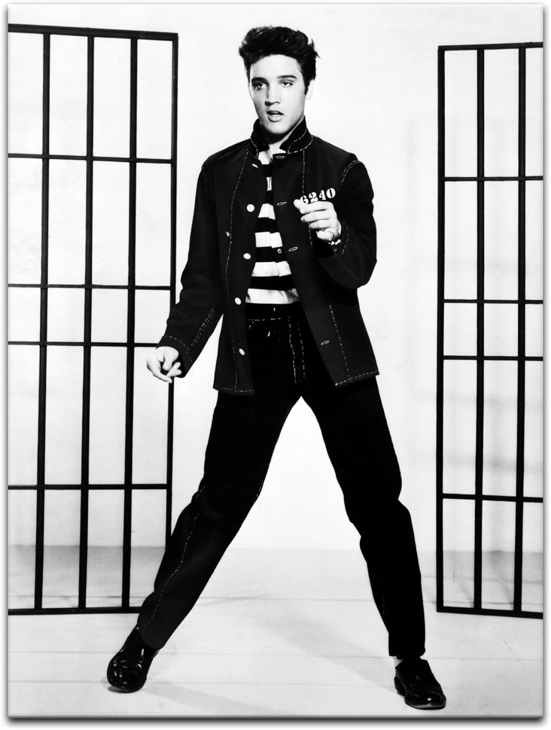 Bilderdepot24 Bild auf Leinwand | Elvis Presley II in 60x80 cm als Wandbild | Wand-deko Dekoration W