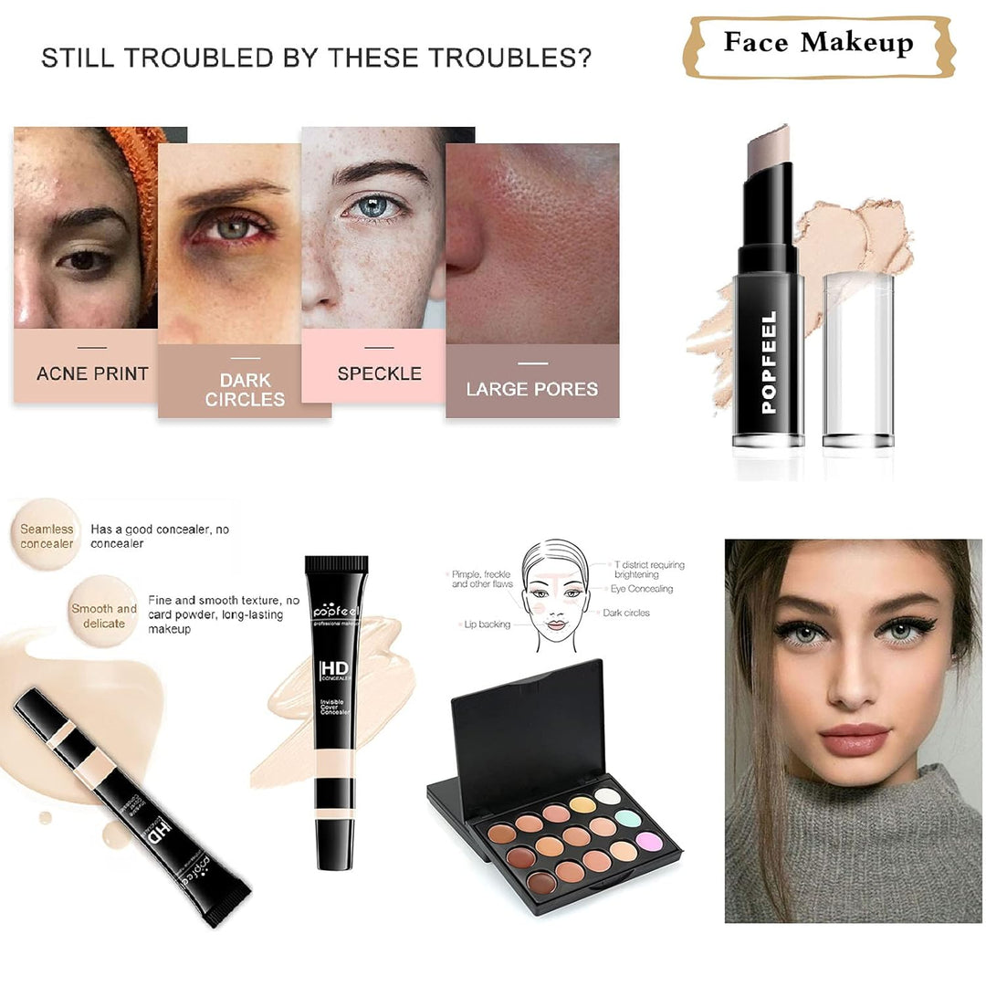 34St Schminkkasten Make-Up Set, Professionelles Kosmetische Schmink Set mit Lidschatten Lippengloss