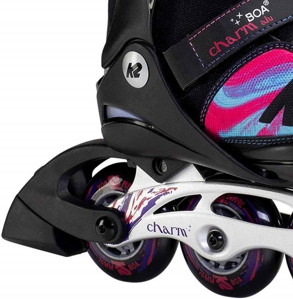 K2 Skates Mädchen Inline Skates CHARM BOA ALU, black - pink, 30F0120 black - pink M (EU: 32-37 / UK: