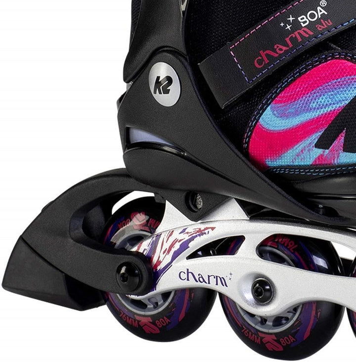 K2 Skates Mädchen Inline Skates CHARM BOA ALU, black - pink, 30F0120 black - pink M (EU: 32-37 / UK: