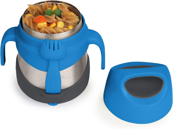 b.box Isolierte Lebensmitteldose mit doppelwandigem Edelstahl und Löffel, Kinder-Lunchbox für heisse